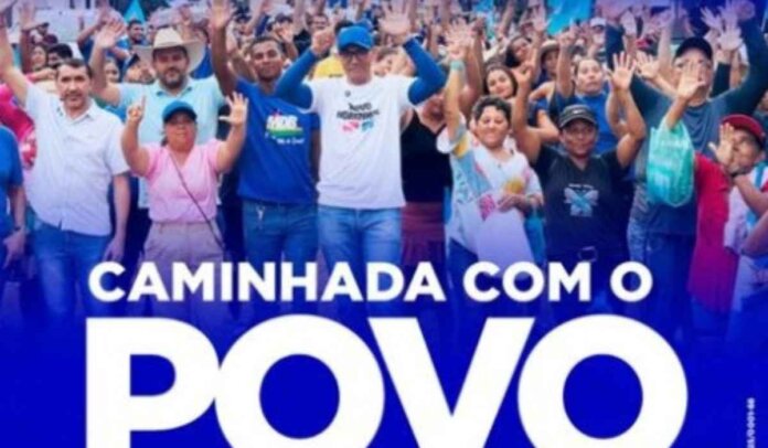 Pastor Davi, candidato à reeleição, lidera caminhada em Goianésia do Pará nesta quarta-feira (28)