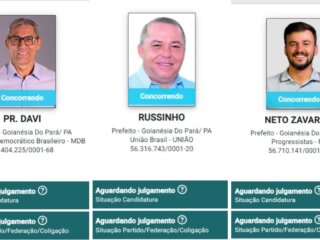 Os 3 candidatos a prefeito de Goianésia do Pará confirmados no TSE