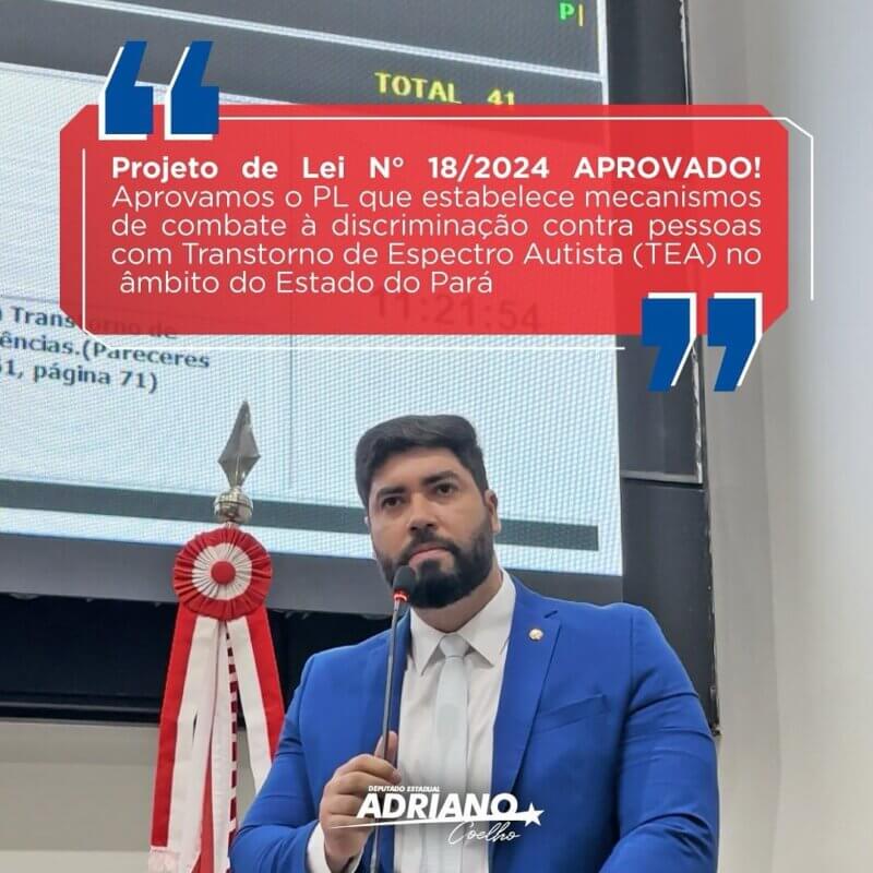 Aprovado: Projeto de Lei do deputado Adriano Coelho foca na inclusão de pessoas com TEA