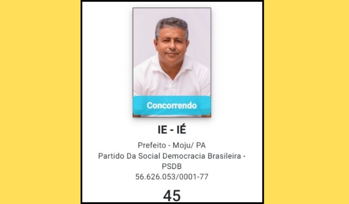 Ié-Ié (PSDB) candidato a prefeito de Moju, tenta voltar ao governo municipal