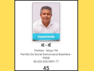 Ié-Ié (PSDB) candidato a prefeito de Moju, tenta voltar ao governo municipal