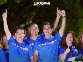 Lu Ogawa e Helder Barbalho participam de carreata em apoio à reeleição de Renato Ogawa em Barcarena