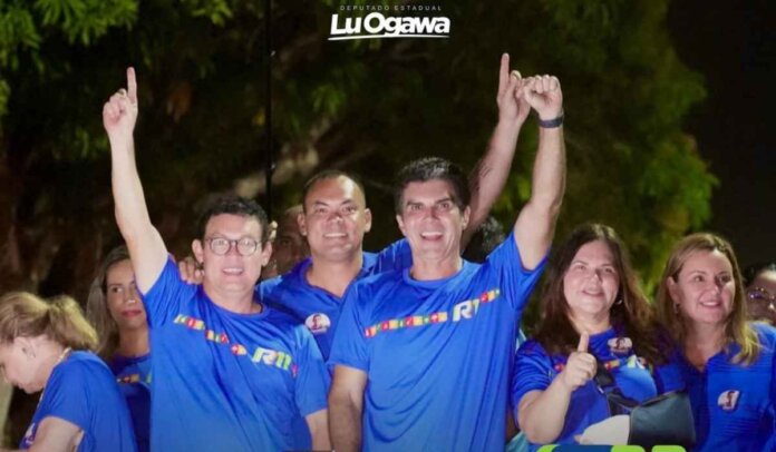 Lu Ogawa e Helder Barbalho participam de carreata em apoio à reeleição de Renato Ogawa em Barcarena