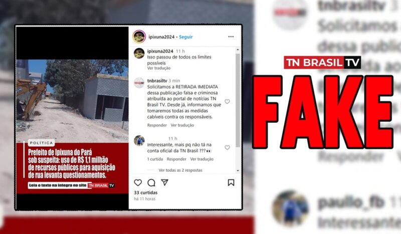 TN Brasil TV é alvo de fake news nas eleições de Ipixuna do Pará