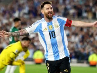 Messi marca três gols e Argentina goleia a Bolívia por 6 a 0