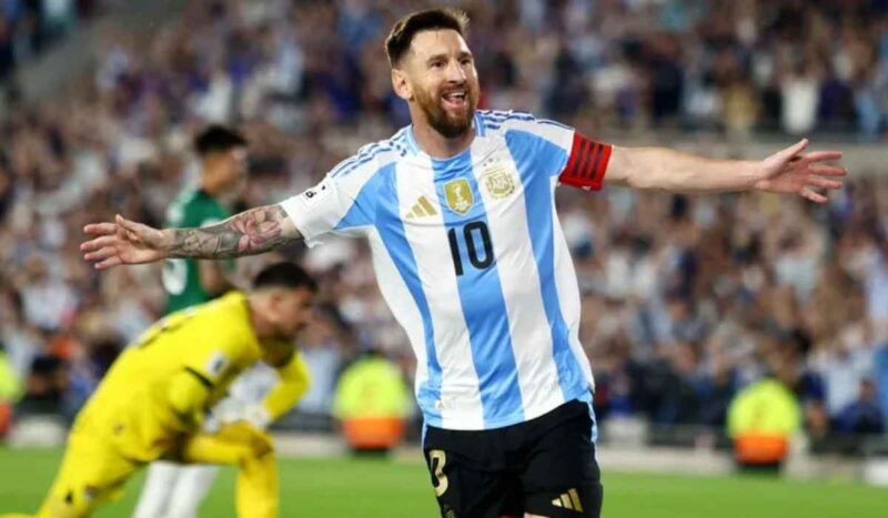 Messi marca três gols e Argentina goleia a Bolívia por 6 a 0