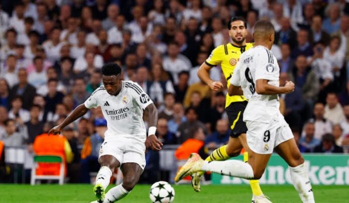 Real Madrid vence Borussia de virada com direito a Hat-Trick de Vini. Jr