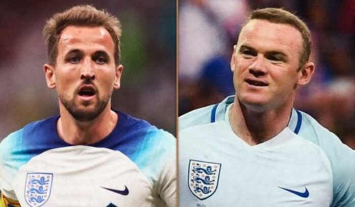 Harry Kane e Wayne Rooney, maiores artilheiros da História do Futebol Inglês