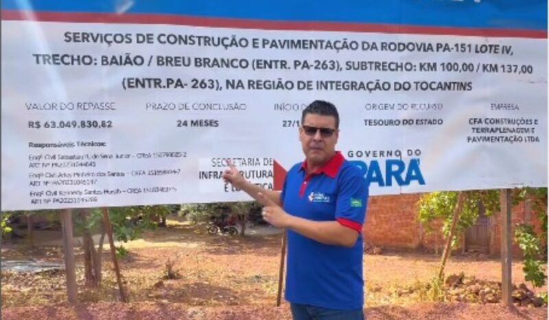 Fábio Freitas celebra asfaltamento de trecho da PA-151 em Igarapé-Miri