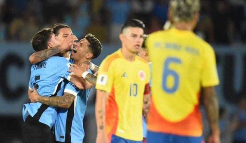 Uruguai vence a Colômbia por 3x2 e ultrapassa o Brasil nas Eliminatórias