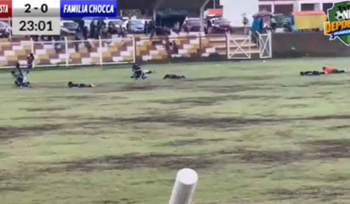 IMAGENS FORTES: Jogador morre na hora após raio atingir gramado