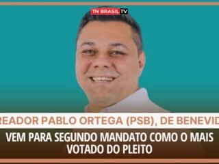 Vereador Pablo Ortega (PSB), de Benevides, vem para segundo mandato como o mais votado do pleito