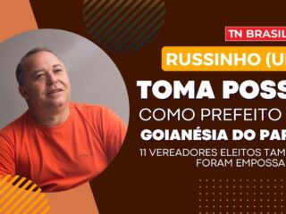 Russinho (UB) toma posse como prefeito de Goianésia do Pará; 11 vereadores eleitos também foram empossados