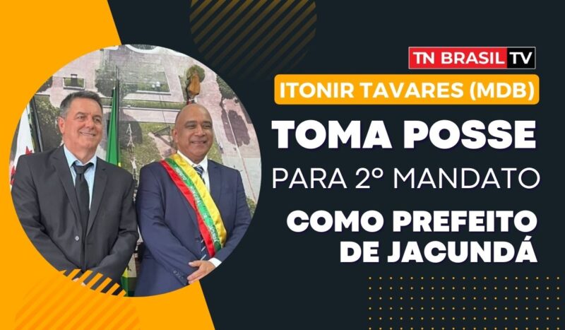 Itonir Tavares (MDB) toma posse para 2º mandato como prefeito de Jacundá