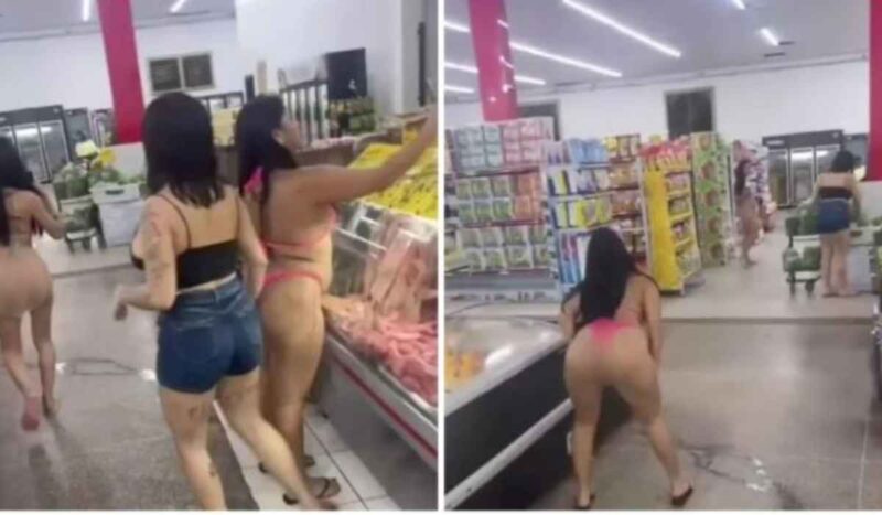 VÍDEO: mulheres vão semi-nuas ao supermercado e gera polêmica