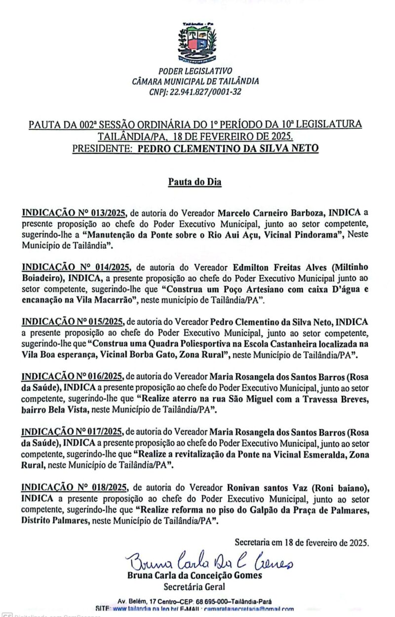 Indicação do vereador Miltinho Boiadeiro para poço artesiano é aprovada em Tailândia