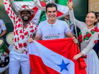 Helder Barbalho visita barracão da Grande Rio e celebra homenagem ao Pará