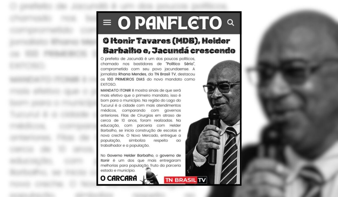 O Itonir Tavares (MDB), Helder Barbalho e, Jacundá crescendo