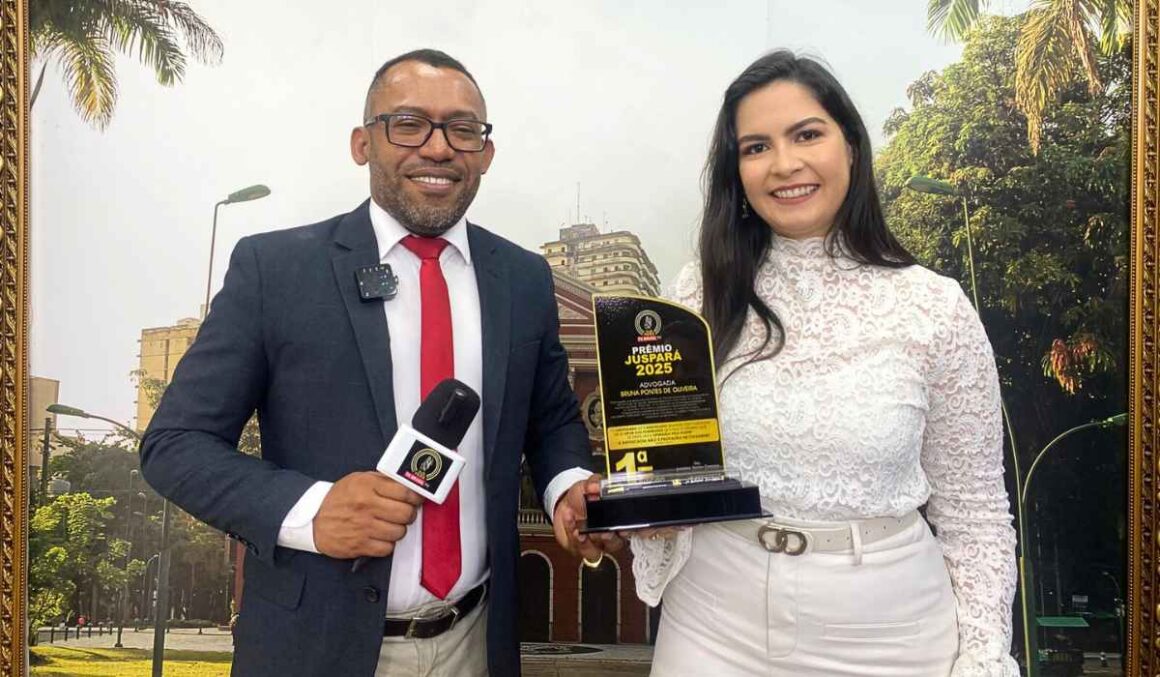 Advogada Bruna Pontes recebe troféu da 1ª Edição do Prêmio JusPará, da TN Brasil TV