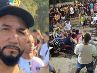 IMAGENS FORTES: homem é executado a tiros em pagode após mexer com mulher casada