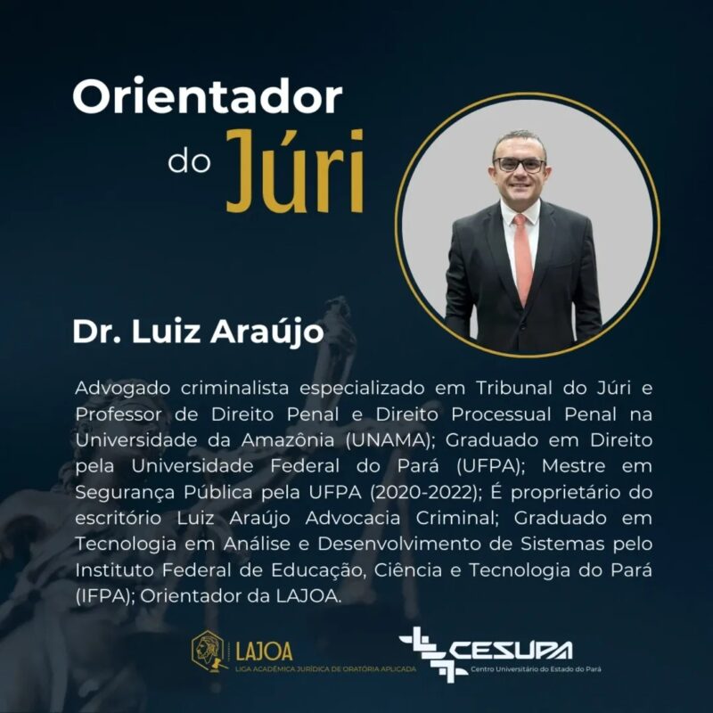  IX Júri Simulado. Sob a orientação dos doutores @luizaraujocriminalista e @larissamiranda.adv 