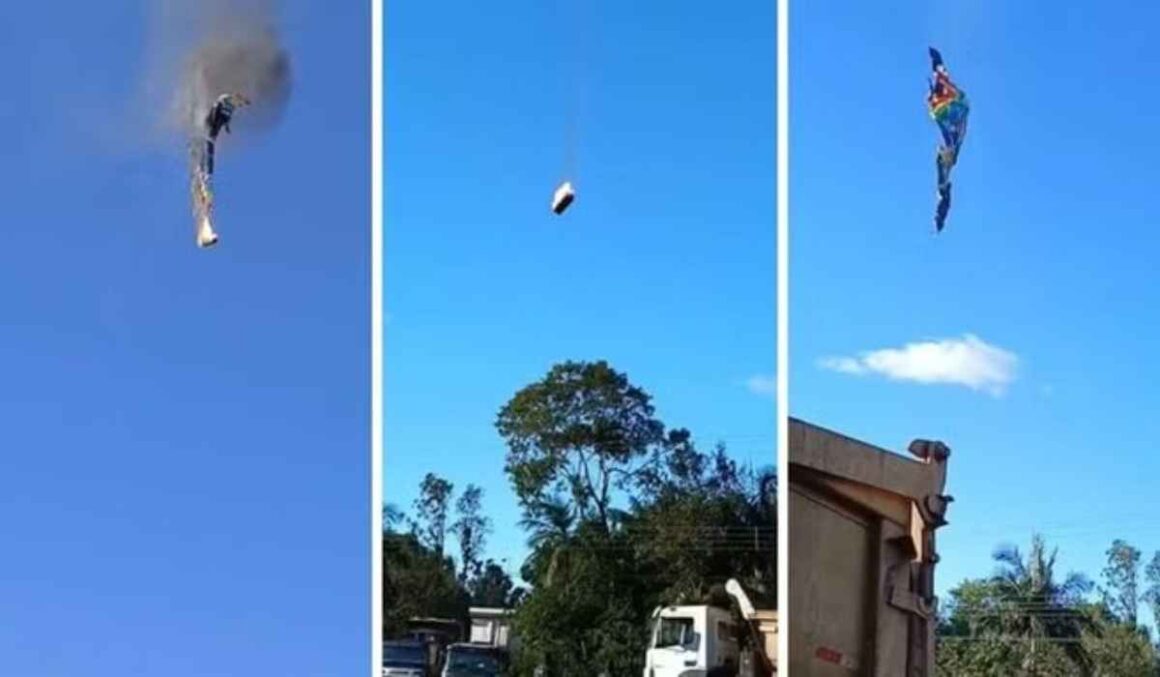 VÍDEO: Oito pessoas morrem em queda de balão que pegou fogo em Praia Grande