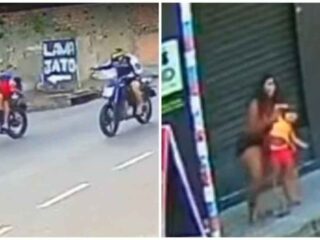 VÍDEO: Câmera de segurança filma pistoleiro matando homem e filho de 2 anos durante ataque