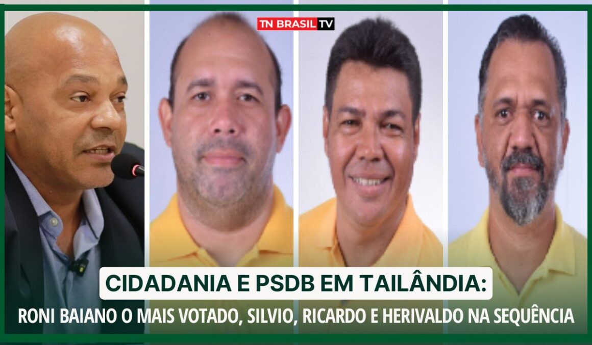 Cidadania e PSDB em Tailândia: Roni Baiano o mais votado, Silvio, Ricardo e Herivaldo na sequência