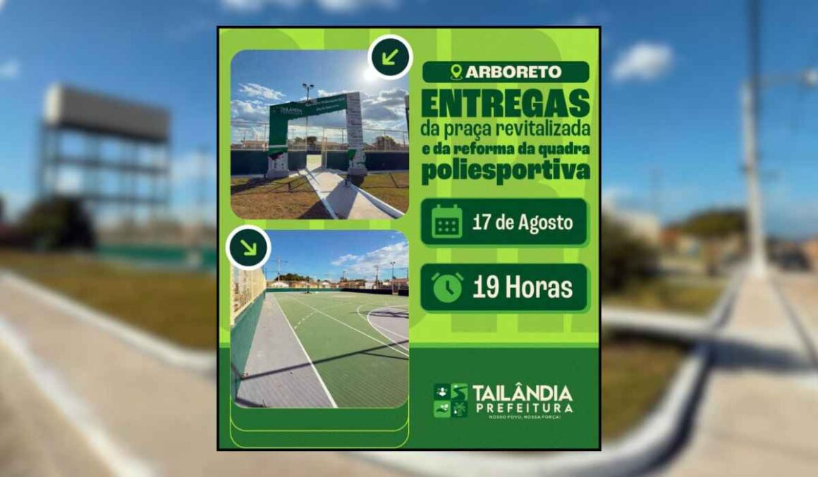 Tailândia: Prefeito Lauro Hoffmann inaugura praça e quadra revitalizadas nesta quinta-feira, 17