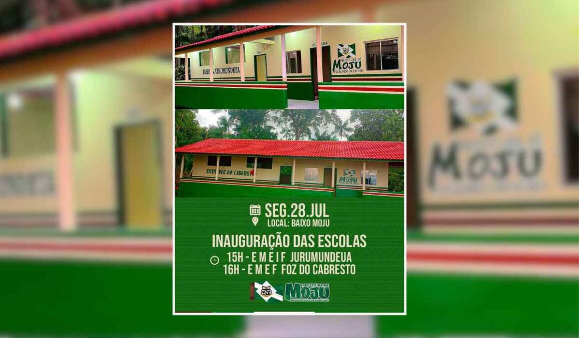 Educação avança na zona rural de Moju com inauguração de duas novas escolas