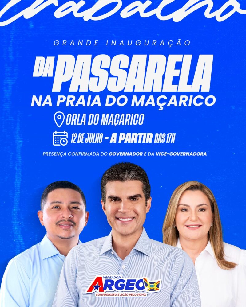 Salinópolis: Argeo Corrêa convoca a população para grande inauguração da Passarela Urbana na Praia do Maçarico