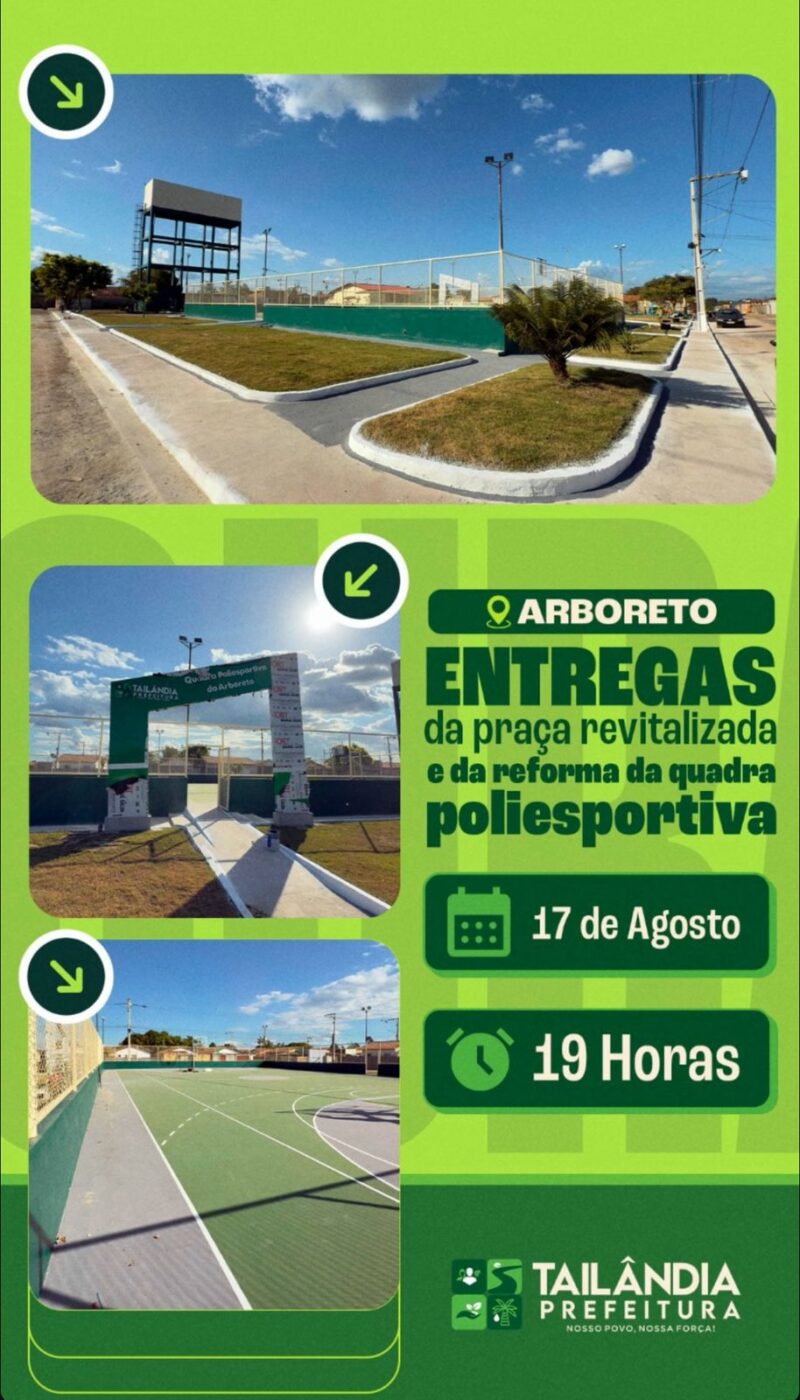 Tailândia: Prefeito Lauro Hoffmann inaugura praça e quadra revitalizadas nesta quinta-feira, 17