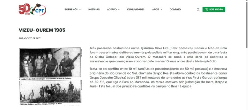 DISPUTAS E MASSACRES NO SUDESTE DO PARÁ