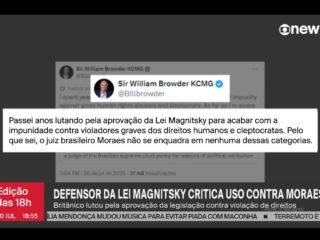 EUA contra Moraes: Defensor da Lei Magnitsky diz que ministro "não se enquadra em nenhuma dessas categorias"