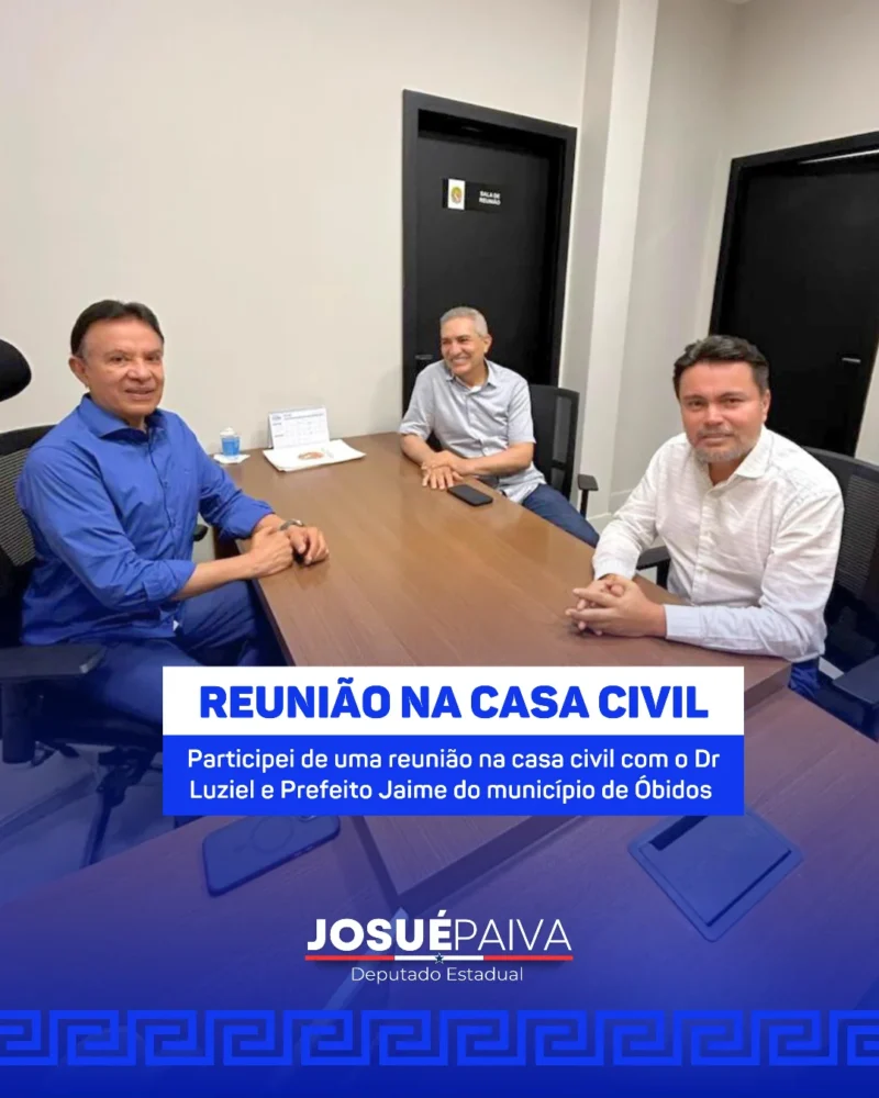 Deputado Josué Paiva reforça apoio a Óbidos em agendas com o prefeito Jaime Silva