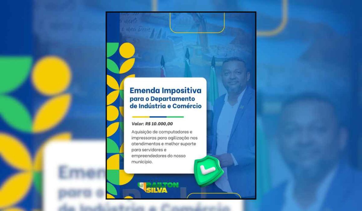 Vereador Railton Silva destina emenda para modernizar setor comercial em Ipixuna do Pará