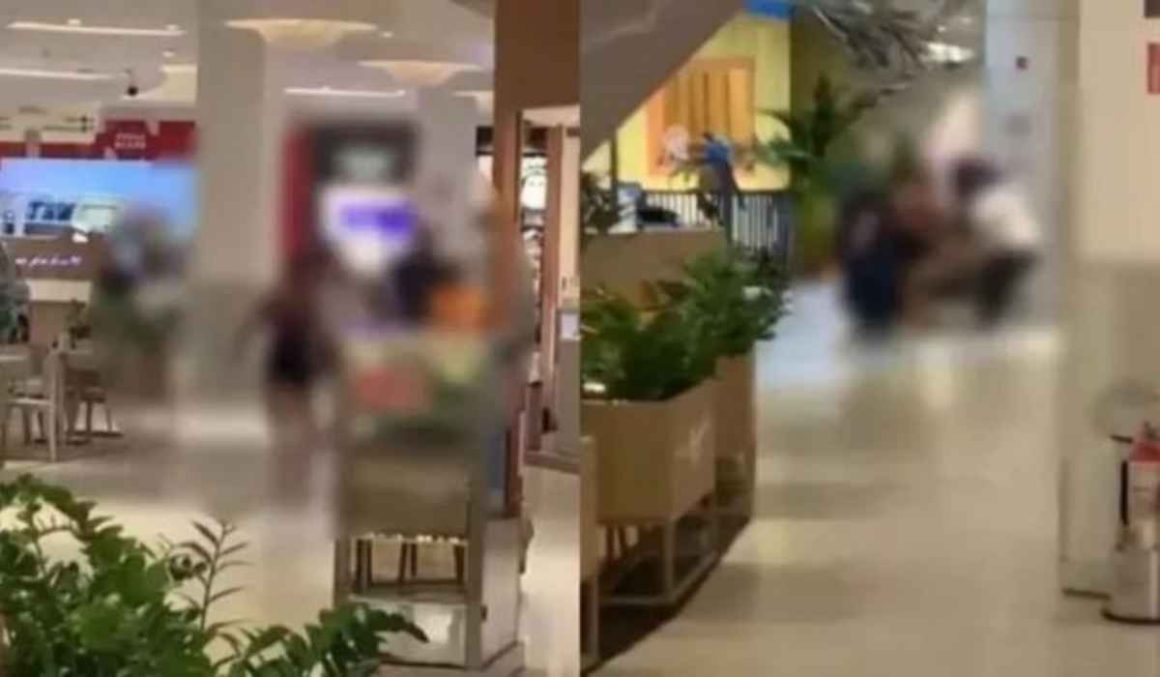 Mulher flagra suposta traição e agride marido em shopping de Belém; ASSISTA