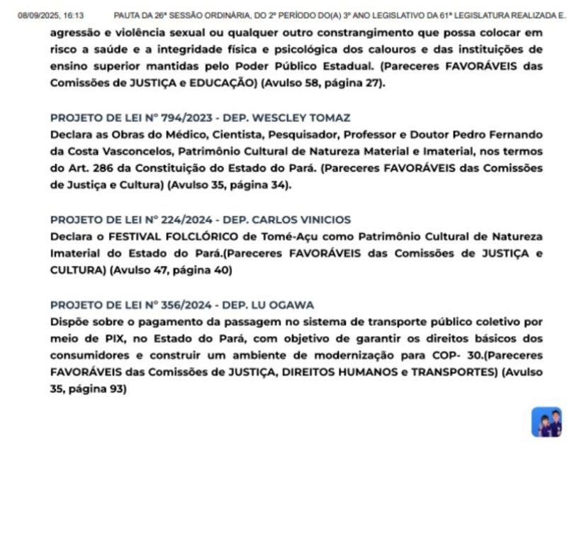Wescley Tomaz apresentará projeto para reconhecer legado científico e cultural de médico paraense