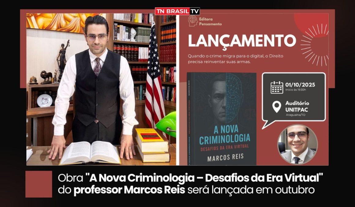 Obra "A Nova Criminologia – Desafios da Era Virtual" do professor Marcos Reis será lançada em outubro