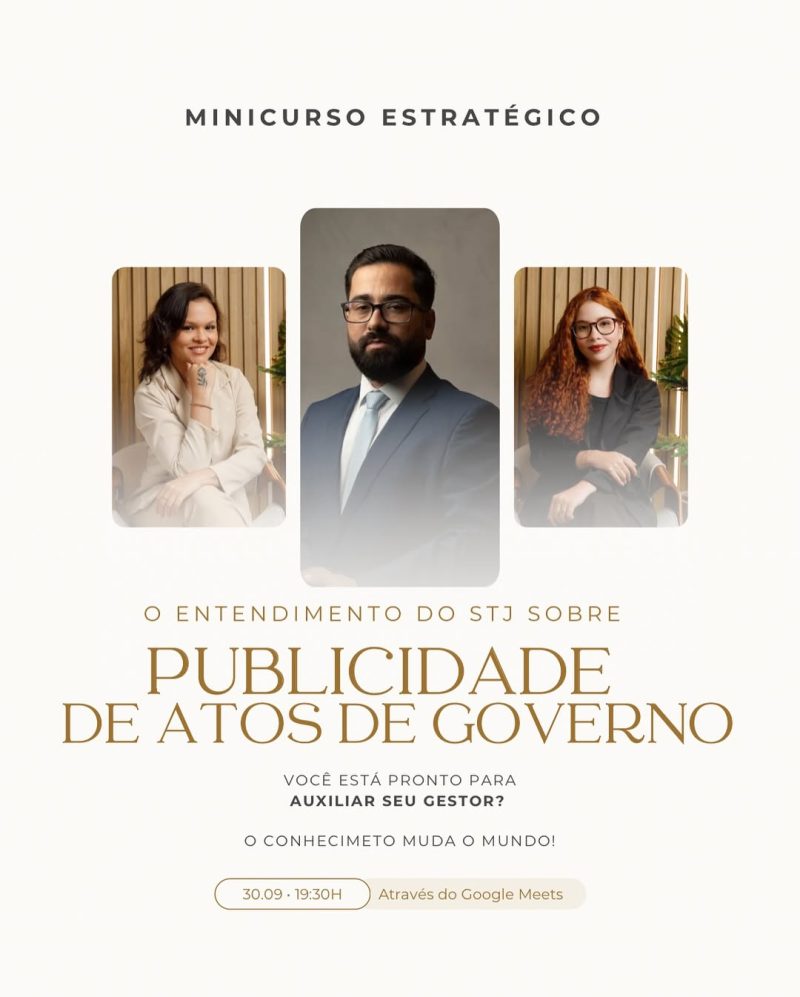 Minicurso Estratégico vai esclarecer regras sobre publicidade de atos de governo