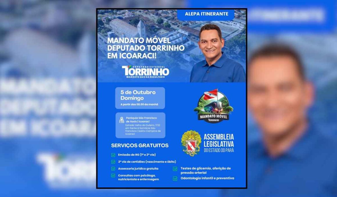 Deputado Torrinho leva Mandato Móvel a Icoaraci com oferta de serviços gratuitos