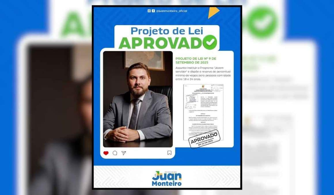 Vereador Dr. Juan Monteiro tem projeto “Jovem Servidor” aprovado em Salvaterra