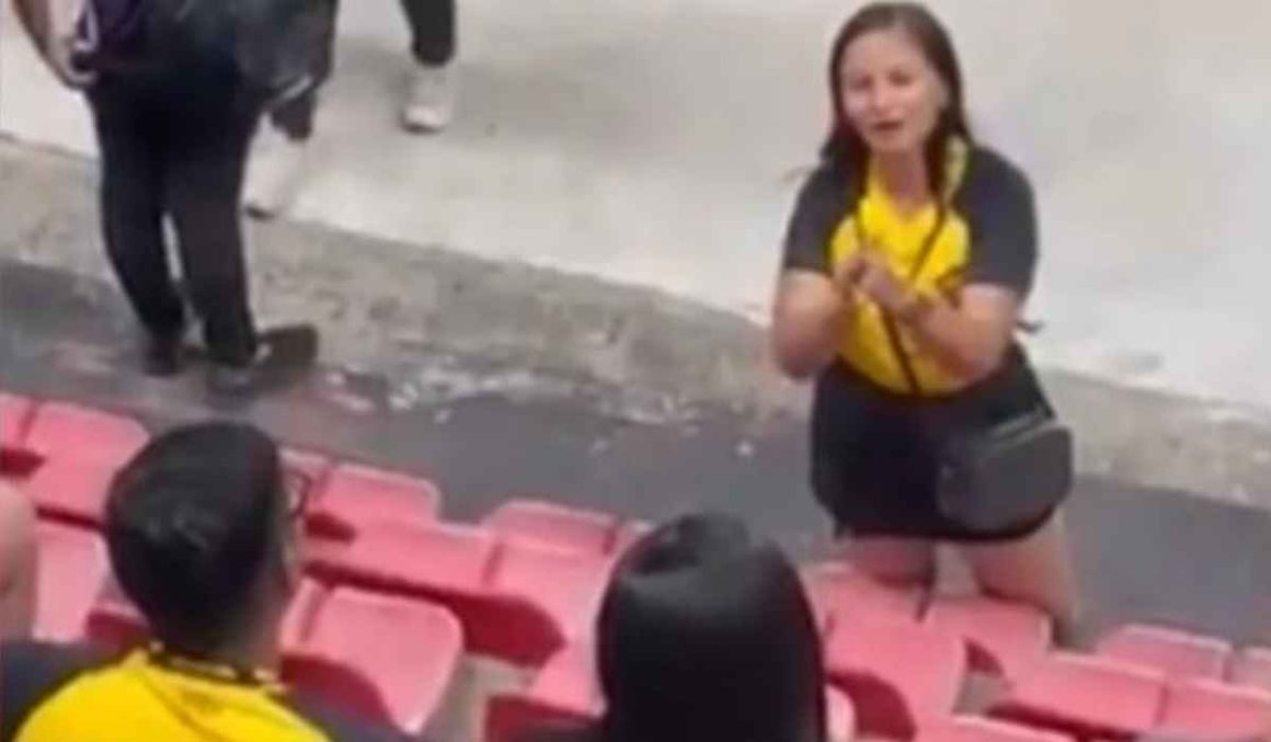 VÍDEO: mulher flagra marido com suposta amante em jogo do brasileirão