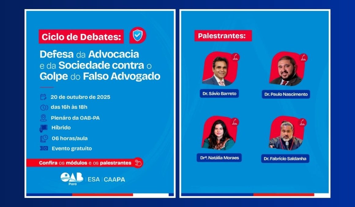 OAB-PA promove ciclo de debates para combater o golpe do falso advogado