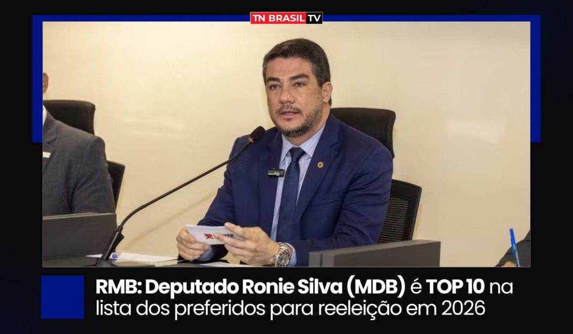 RMB: Deputado Ronie Silva (MDB) é TOP 10 na lista dos preferidos para reeleição em 2026