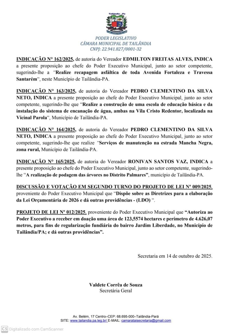 Em nova Indicação, vereador Roni Baiano busca melhorias para o Distrito Palmares