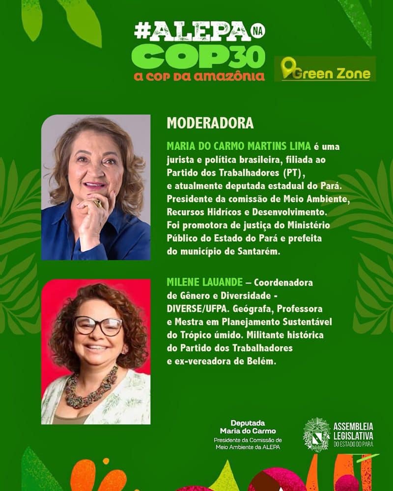 Maria do Carmo conduz debate sobre protagonismo feminino e justiça climática na COP30