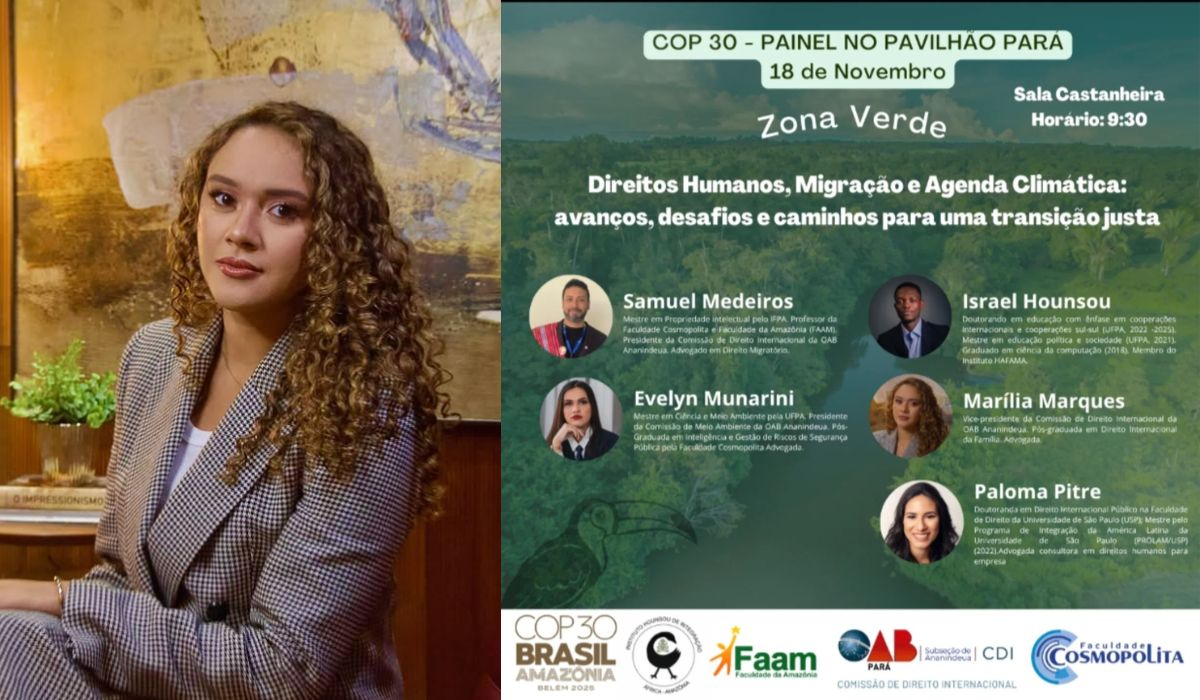 Advogada Marília Marques participa de painel sobre direitos humanos, migração e clima na COP30