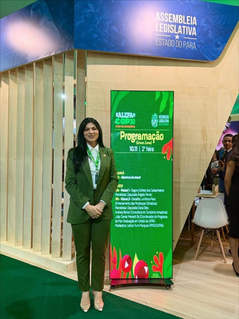 Deputada Diana Belo na abertura da COP30: "compromisso com a proteção da nossa floresta, a valorização de quem vive dela"