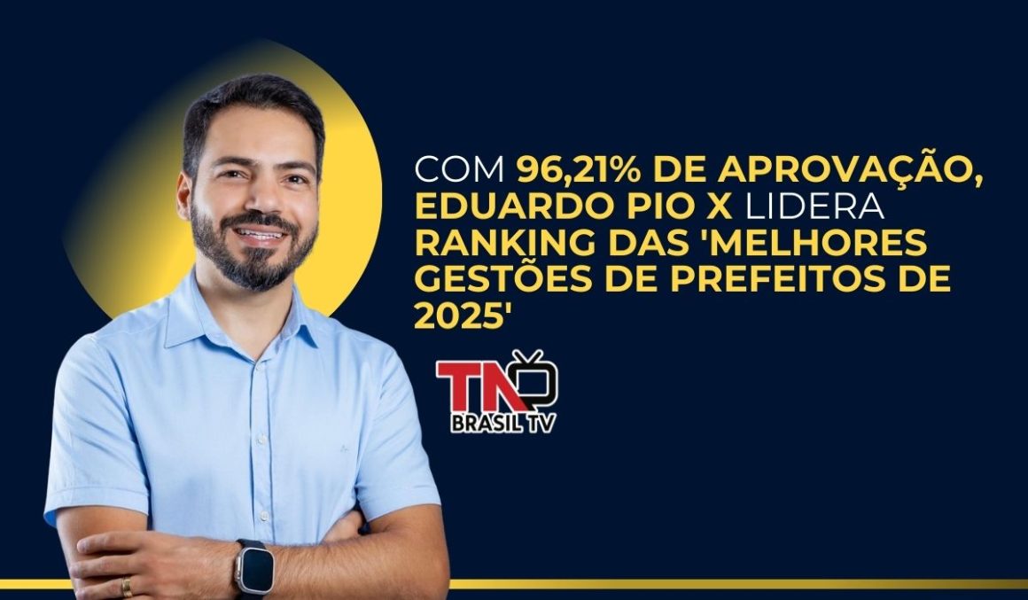 Com 96,21% de aprovação, Eduardo Pio X lidera ranking das 'Melhores Gestões de Prefeitos de 2025'